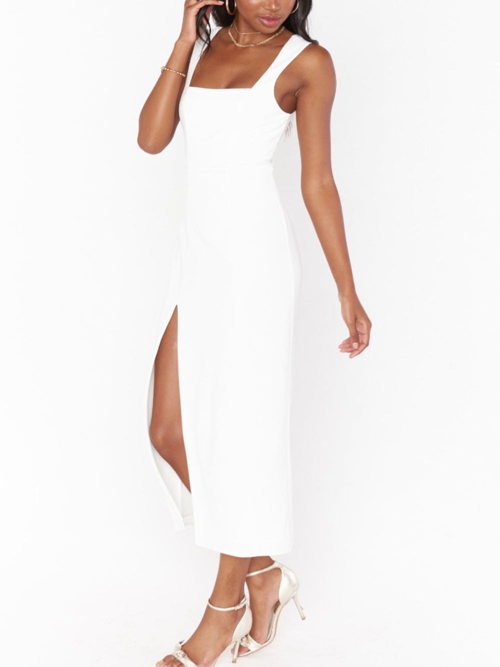 SHOW ME YOUR MUMU Eden Mini Dress White Stretch Bride Women’s Size Large - Picture 2 of 8